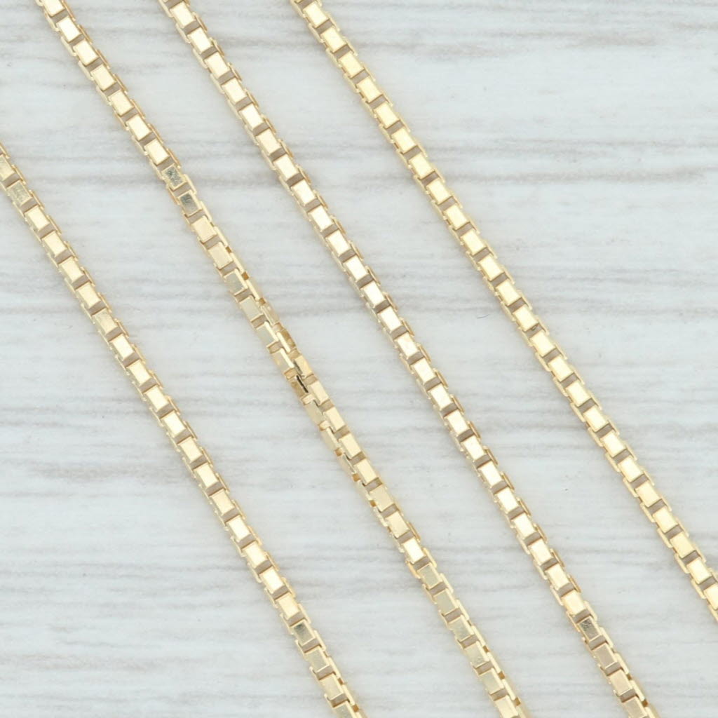 Light Gray New Box Octava Box Chain Necklace 14k Yellow Gold 16" 1.2mm