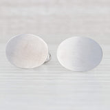 Engravable Oval Cufflinks 14k White Gold Folding Backs Suit Accessories