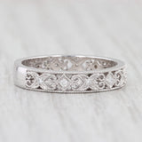 New Diamond Band 14k White Gold Size 6.5 Wedding Stackable Ring Openwork