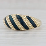 Gray Green Opalescent Resin Scalloped Ring 14k Yellow Gold Size 7