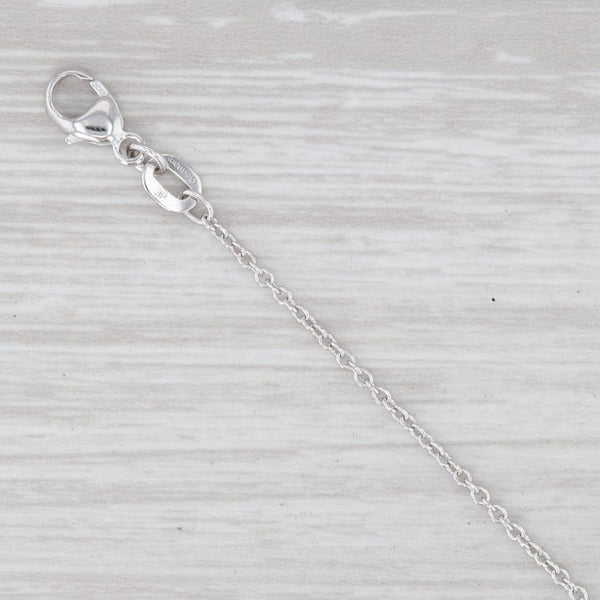 Light Gray New Round Cable Chain Necklace 18" 950 Platinum 1.3mm Lobster Clasp