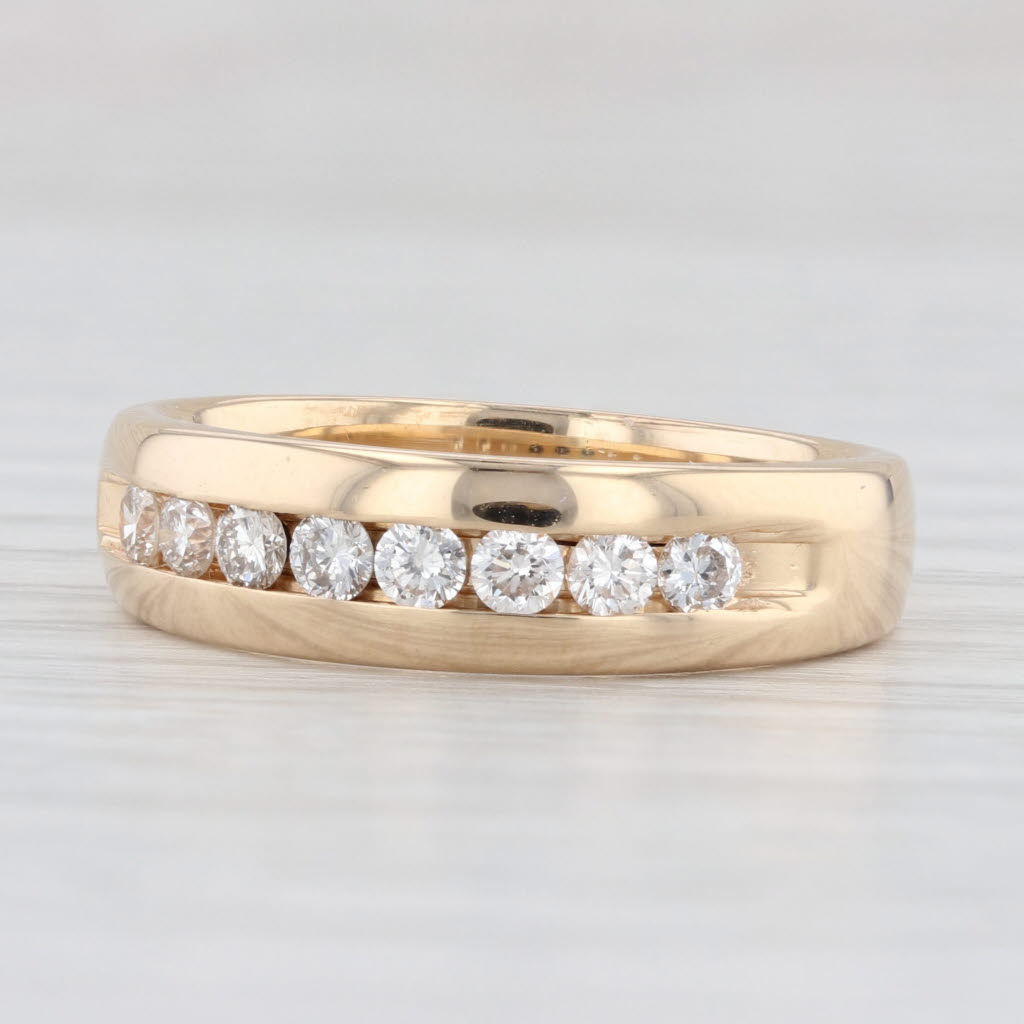 Light Gray 0.40ctw Channel Set Diamond Wedding Band 14k Yellow Gold Ring Size 8.5