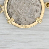 Antique Coin Turtle Link Bracelet 18k Yellow Gold 500 Silver 7.5"