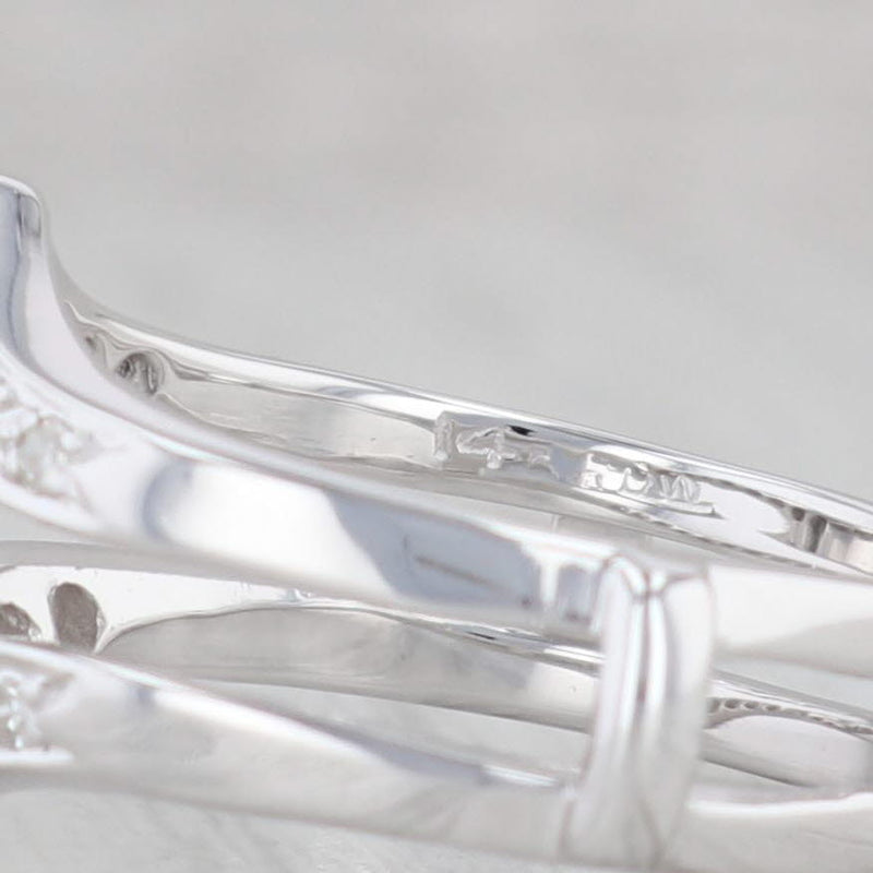 0.15ctw Diamond Ring Jacket Guard 14k White Gold Size 6.5-6.75 Wedding