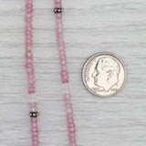 Gray New Nina Nguyen Pink Topaz Bead Harmony Necklace Sterling Silver Long Adjustable