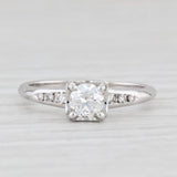 Light Gray Vintage 0.50ctw Round Diamond Engagement Ring 14k White Gold Keepsake