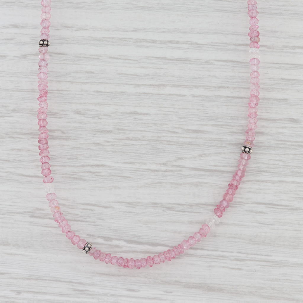 Light Gray New Nina Nguyen Harmony Necklace Pink Topaz Bead Sterling Silver Long Adjustable