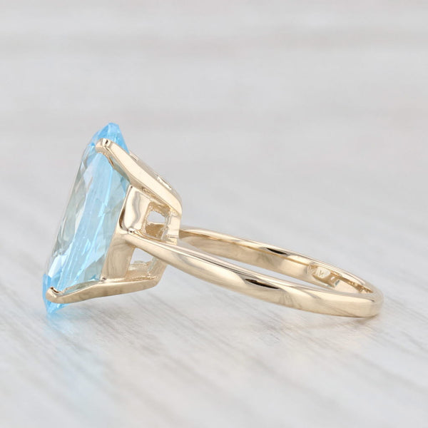 Light Gray 9.41ct Oval Blue Topaz Solitaire Ring 14k Yellow Gold Size 6.5