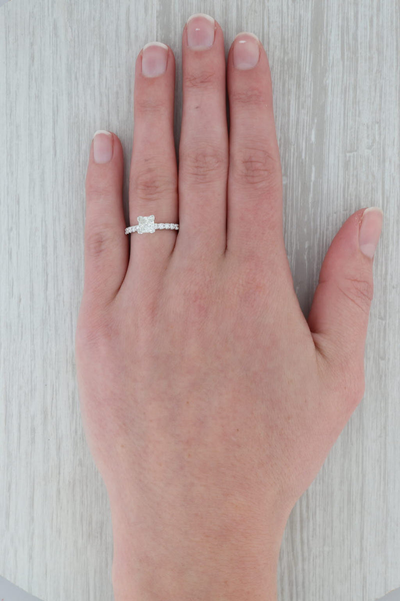 Dark Gray 1.34ctw Princess Diamond Engagement Ring 14k White Gold Size 6 EGL Cert