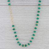 Gray New Nina Nguyen Green Onyx Bead Melody Chain Necklace Sterling Gold Vermeil