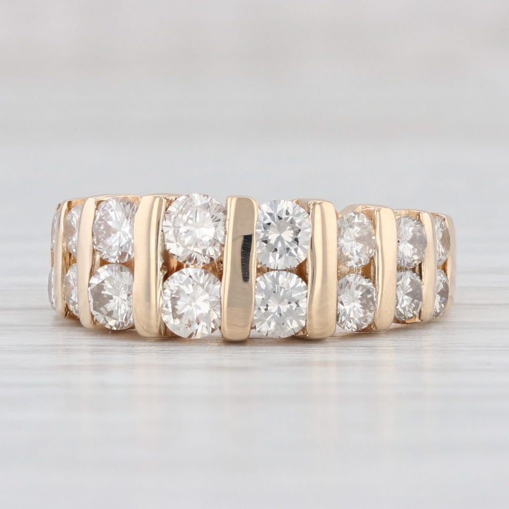 Light Gray 1.10ctw Diamond Ring 14k Yellow Gold Size 6.5 Wedding Anniversary Stackable Band