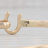 Horseshoe Bangle Bracelet 14k Yellow Gold Stackable 6.5" 3.1mm