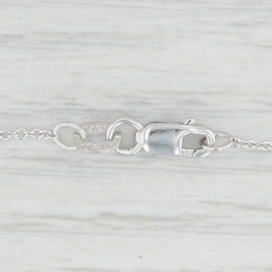 Light Gray 15.5" Cable Chain Necklace 14k White Gold 1.2mm Lobster Clasp