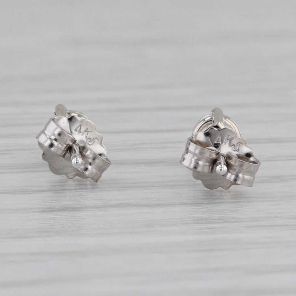 Gray New 0.31ctw Round Diamond Solitaire Stud Earrings 14k White Gold