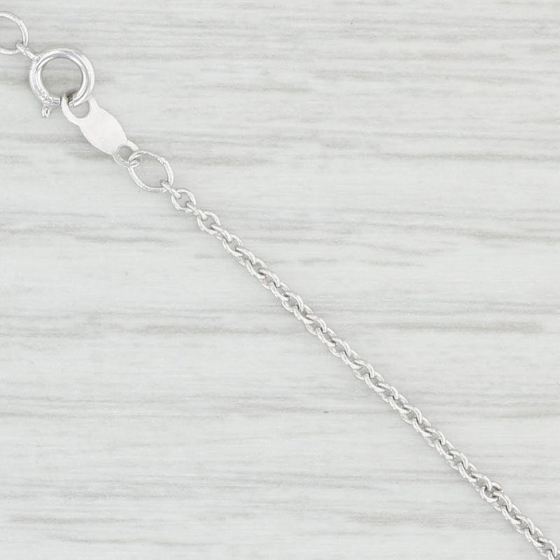 Light Gray 18" Cable Chain Necklace 14k White Gold 1mm
