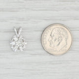 Light Gray 0.25ctw VS2 Diamond Cluster Flower Pendant 14k White Gold