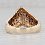 0.48ctw Contoured Diamond Ring 10k Gold Size 6 Stackable Band
