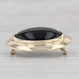Onyx Slide Pendant 14k Yellow Gold Statement Oval Cabochon Solitaire