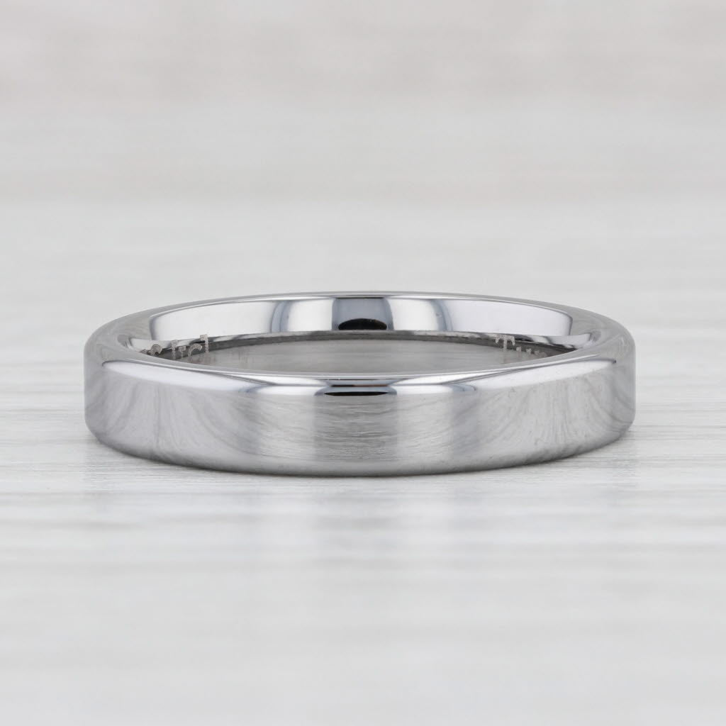 Light Gray New Polished Tungsten Carbide Ring Wedding Band Stackable Size 8.5