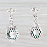 New Amazonite Drop Earrings 14k Gold Sterling Silver Green Stone Dangle
