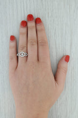 Dark Gray 0.56ctw Dancing Diamond Engagement Ring 14k White Gold Size 6.5