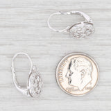 New 0.35ctw Diamond Flower Drop Earrings 14k White Gold Pierced Leverbacks