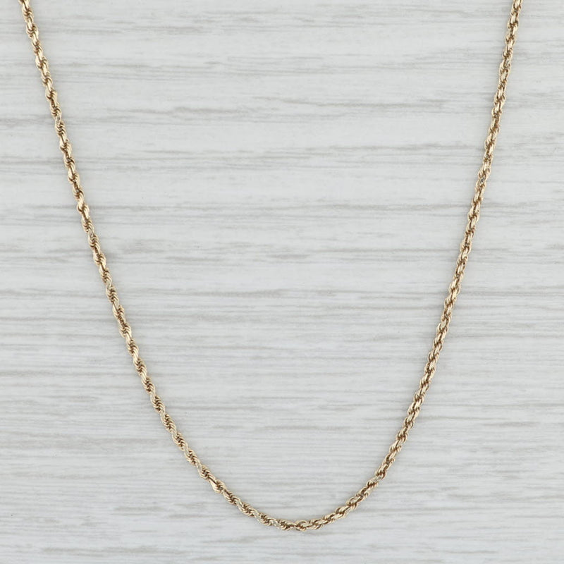 24.5" 1.3mm Rope Chain Necklace 14k Yellow Gold Lobster Clasp