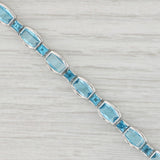 Light Gray New 15.80ctw Blue Topaz Tennis Bracelet 10k White Gold 6.75” 5.9mm