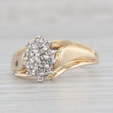 0.16ctw Diamond Cluster Ring 10k Yellow Gold Size 7 Engagement