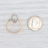 Vintage Opal Diamond Marquise Ring 14k Gold Platinum Size 5.75