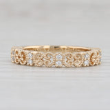 New Diamond Stackable Ring 14k Yellow Gold Wedding Band Women's Stacking Sz 6.25