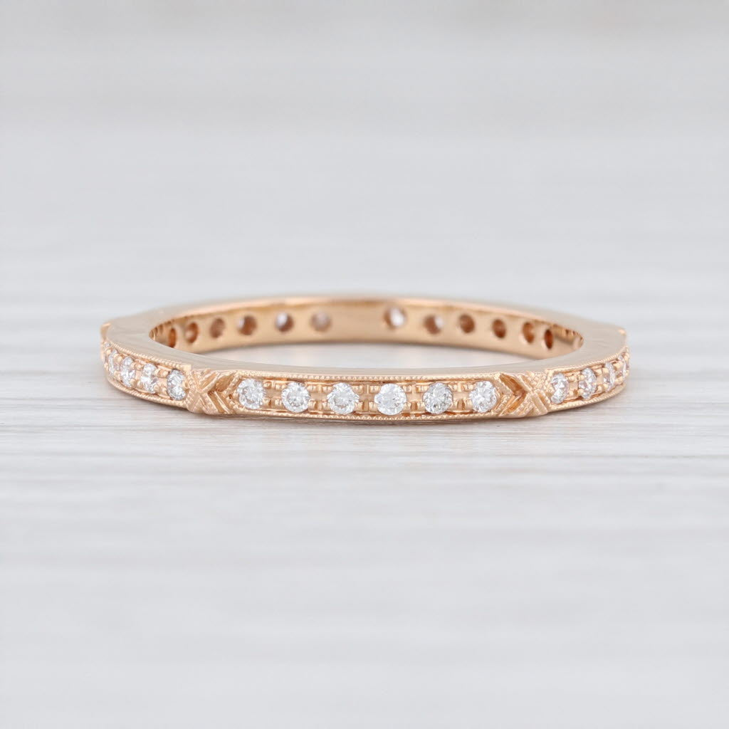 Light Gray New Beverley K 0.22ctw Diamond Eternity Ring 18k Rose Gold Stackable Band Sz 6.5