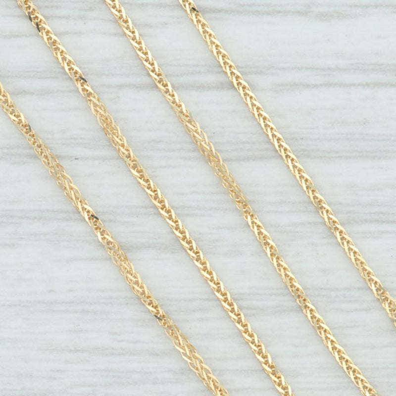 Light Gray New Square Wheat Chain Necklace 14k Yellow Gold 16" 0.7mm