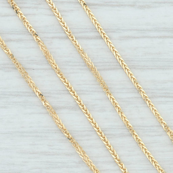 Light Gray New Square Wheat Chain Necklace 14k Yellow Gold 18" 0.7mm