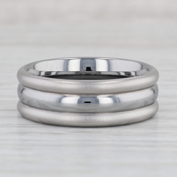 Gray New Beveled Tungsten Men's Ring Size 10 Wedding Band