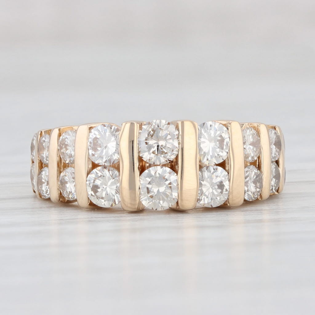 Light Gray 1.10ctw Diamond Ring 14k Yellow Gold Size 6.5 Wedding Anniversary Stackable Band