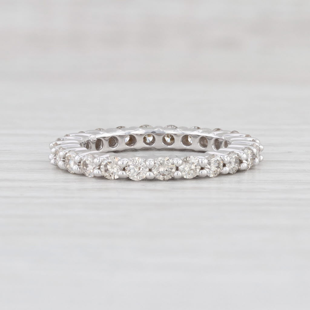 Light Gray New 1.60ctw Diamond Eternity Ring 18k White Gold Stackable Band Sz 6.75 Wedding