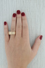 Men's Diamond Wedding Band 14k Yellow Gold Size 10.25 Ring