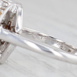 Cultured Pearl Diamonds Shell Ring 14k White Gold Size 4.5