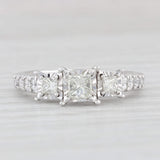 3-Stone 0.88ctw Princess Diamond Engagement Ring 10k White Gold Size 7