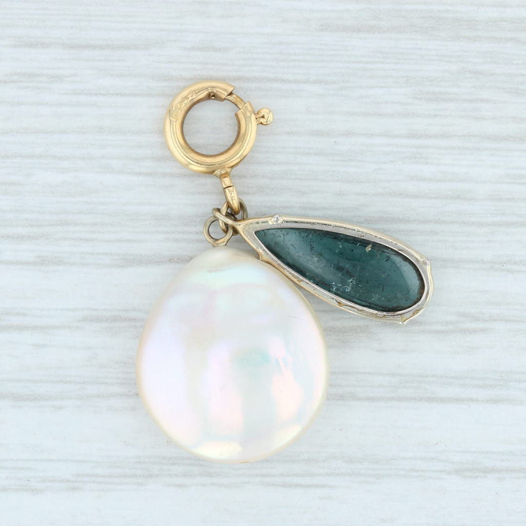 Light Gray Cultured Pearl Indicolite Charm 18k Gold Gemstone Drop Nordstrom Pendant