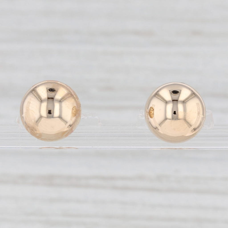 Bead Stud Earrings 14k Yellow Gold Pierced 9.3mm studs