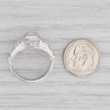 Light Gray Vintage Ornate 0.10ct Diamond Ring 18k White Gold Size 7-7.25 IGI Card