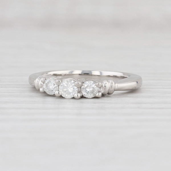 Light Gray 0.43ctw Diamond Engagement Ring 950 Platinum Size 6 3-Stone Round Cut