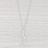 1.94ctw Diamond Journey Pendant Necklace 18k White Gold 18" Wheat Chain