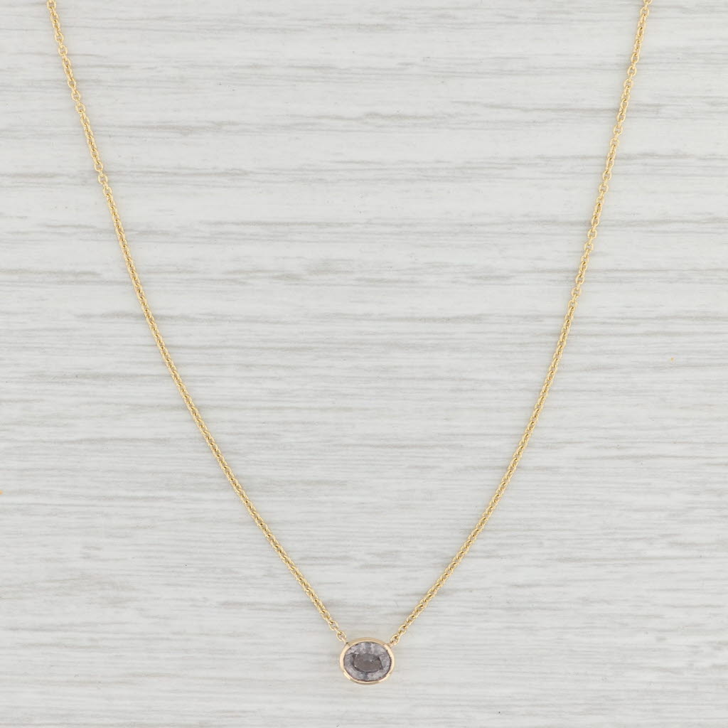 Light Gray New 0.72ct Color Change Garnet Pendant Necklace 14k Yellow Gold 16" Cable Chain