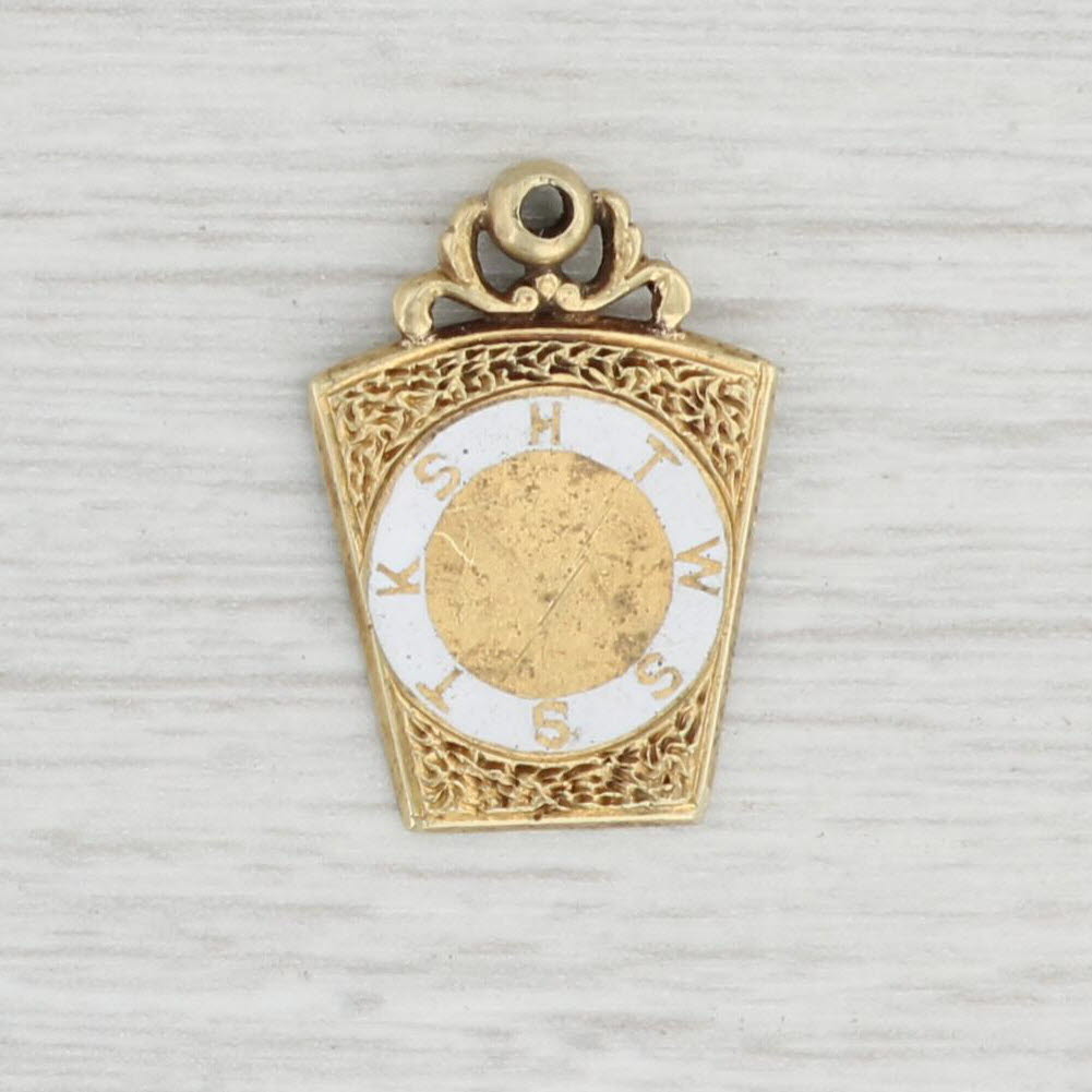 Light Gray Antique Masonic Fob Charm 14k Gold Royal Arch Blue Lodge York Rite Hand Engraved