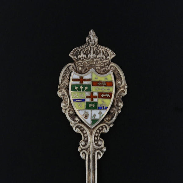 Black Vintage Chatham Canada Souvenir Spoon Sterling Silver Coat of Arms Crest