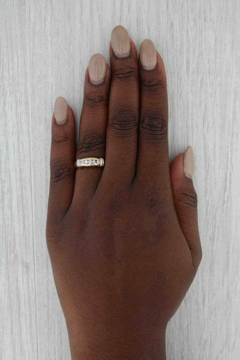 0.22ctw Diamond #1 Mom Ring 10k Gold Size 7 Stackable Band Gift for Mother