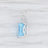 New Blue White Topaz Drop Pendant 10k White Gold